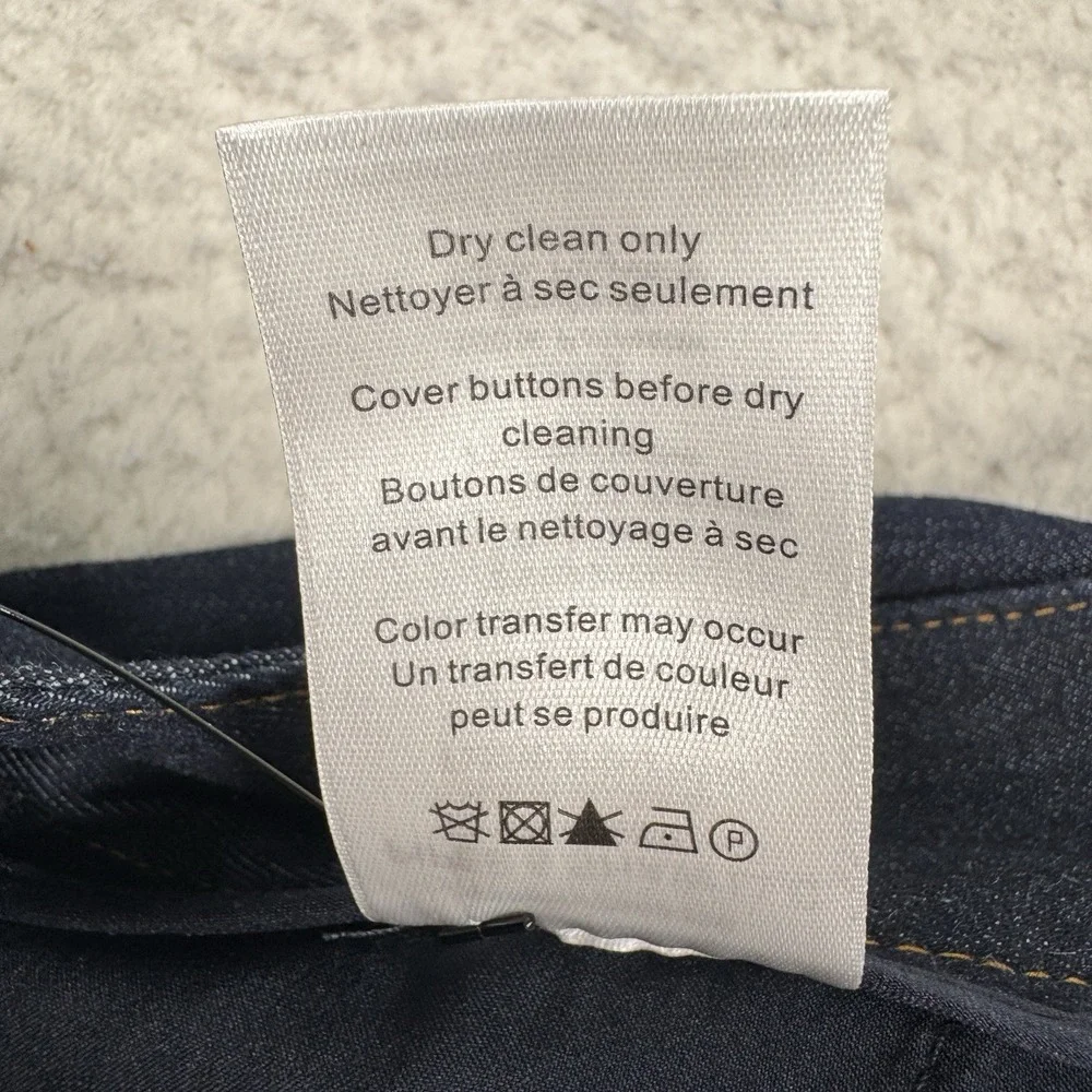 Veronica Beard Jeans Womens 2 High Rise Flare Blue Pintuck Seam Blue Gold Button